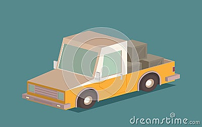 Isometric icon representing pickup isolated on color background Vector Illustration