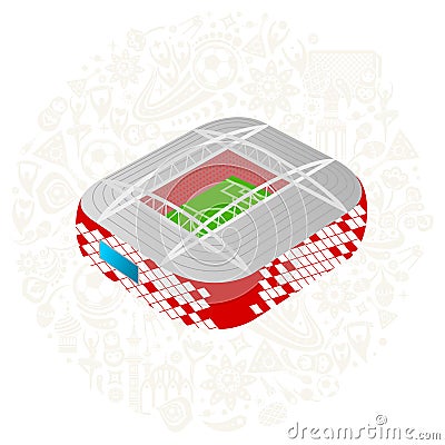 soccer stadium colored illustration Cartoon Illustration