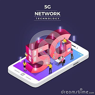 Concept 5G network technology Vector Illustration