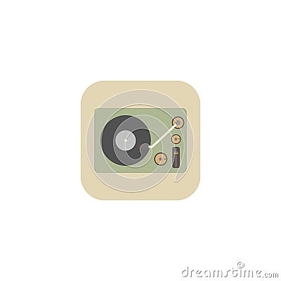 Isometric image of a gramophone in a retro style. Vector illustration. EPS 10 Cartoon Illustration