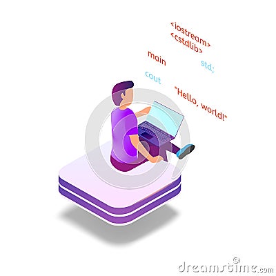 Isometric Image Programming in Augmented Reality Vector Illustration