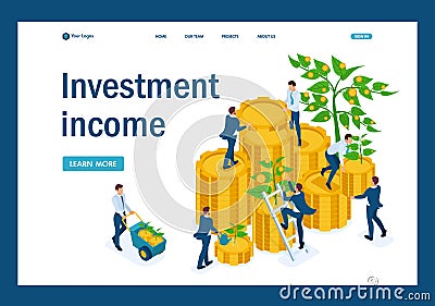 Isometric businessmen insure money Vector Illustration