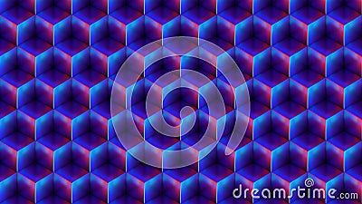 Isometric iridescent shiny cubes seamless pattern. 3D render cubes background Stock Photo