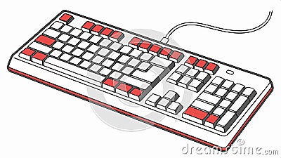 Isometric keyboard illustration, computer keyboard, tech equipment, input device, and keyboard design vector design Generative AI Vector Illustration