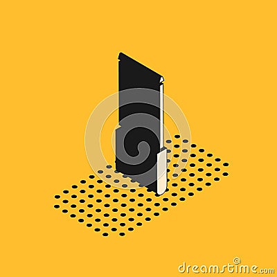 Isometric Knife sharpener icon isolated on yellow background. Vector Illustration. Vector Illustration