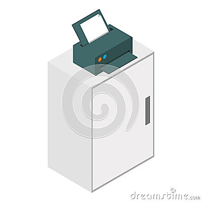 Isometric laser printer icon Vector Illustration