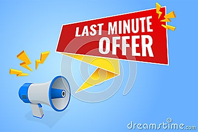 Isometric Last Minute Offer. Sale timer tag. Countdown Clock Promo. Flash Sales Vector Illustration
