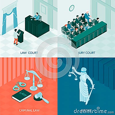 Isometric Law Design Concept Vector Illustration