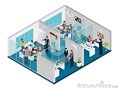 Isometric Law Firm Concept Vector Illustration