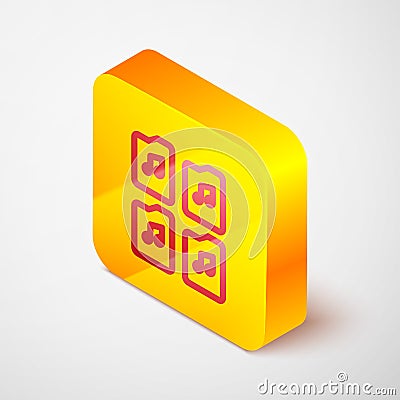 Isometric line Music file document icon isolated on grey background. Waveform audio file format for digital audio riff Vector Illustration