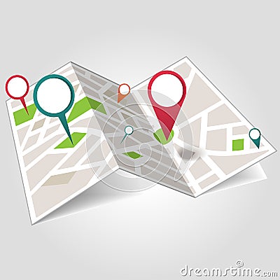 Isometric location map Vector Illustration