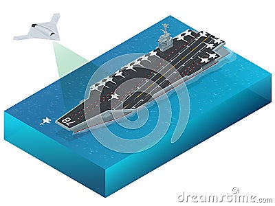 Isometric Long Range Strike-Bomber. Vector Illustration