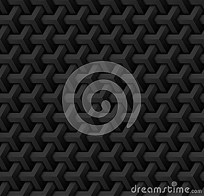 Isometric luxury black geometric shape seamless pattern background modern abstract art style Vector Illustration