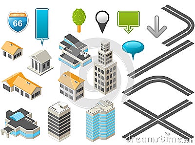 Isometric map toolkit Vector Illustration