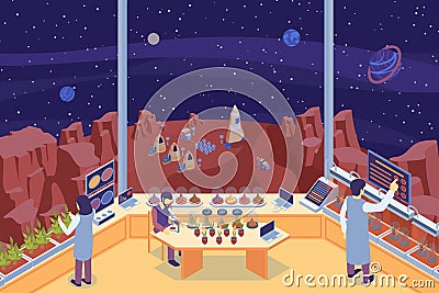 Isometric Mars Colonization Laboratory Composition Vector Illustration