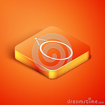 Isometric Mirror icon isolated on orange background. Vector Stock Photo