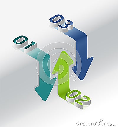 Isometric modern infographic graph Vector Illustration