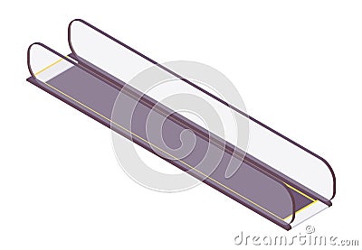 Isometric moving walkway or travolator, moving sidewalk. At the airport, metro, business center Stock Photo