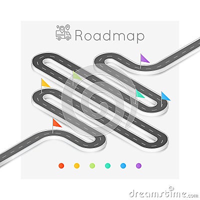 Isometric navigation map infographic abstract timeline concept. Vector Illustration