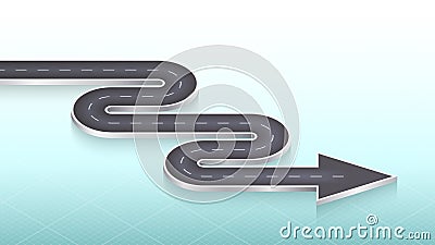 Isometric navigation map. Winding roud concept. Vector Vector Illustration