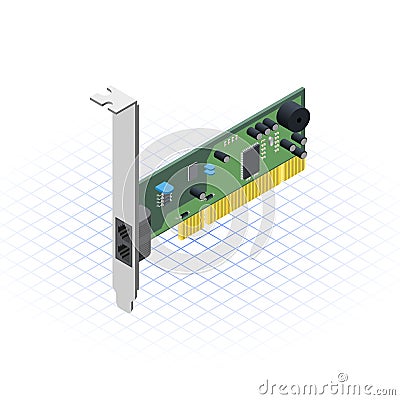 Isometric network card Vector Illustration