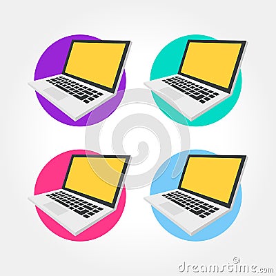 Isometric notebook, laptop design icon illustration Vector Illustration