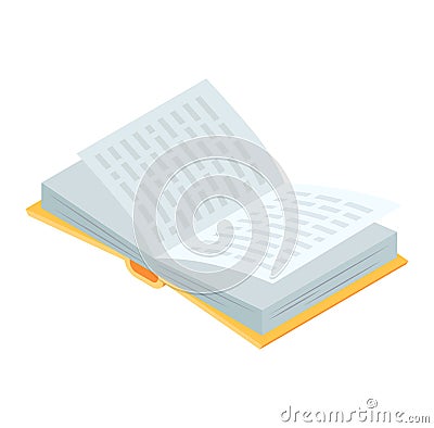 Isometric open book in light colors. Education and reading concept vector illustration Vector Illustration