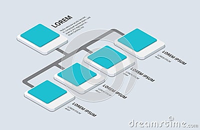 Isometric organization and sturcture. flat 3d organization pop-up from ground. vector illustration Vector Illustration
