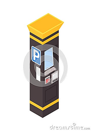 Isometric Parking Meter Vector Illustration