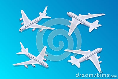 Isometric passenger airplane 02 Vector Illustration