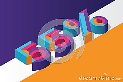 Isometric 55% percent off, 3D sale background Stock Photo