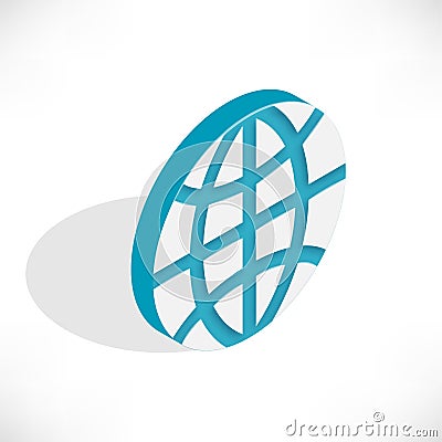 Isometric planet icon Vector Illustration