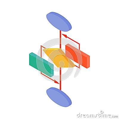 Isometric Programmers Algorithm Composition Cartoon Illustration