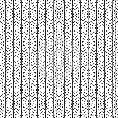 Isometric projection grid background 3d solid illustration model works. vector seamless line pattern. Black small triangle cell Cartoon Illustration