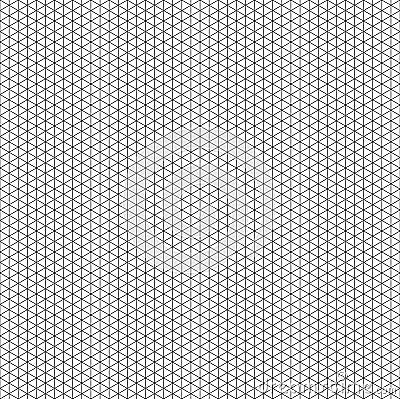 Isometric projection grid background 3d solid illustration model works. vector seamless line pattern. Black small triangle cell Cartoon Illustration