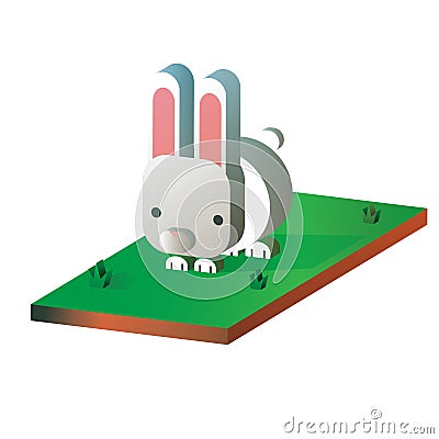 Isometric rabbit. Vector illustration decorative design Vector Illustration