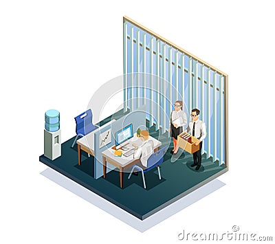 Isometric Recruitment People Vector Illustration