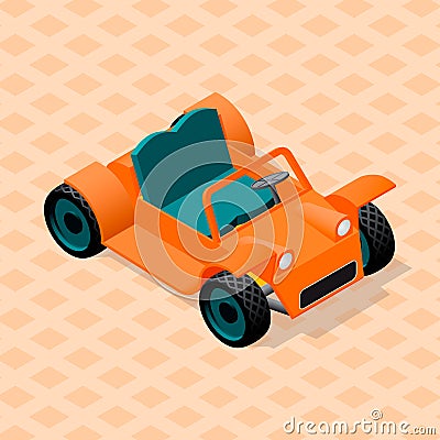 Isometric retro car model Vector Illustration