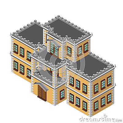 Isometric retro house Vector Illustration