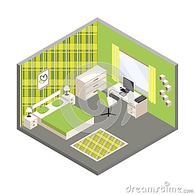 Isometric room Vector Illustration