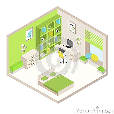 Isometric room Vector Illustration