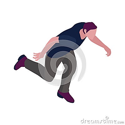 Isometric Running Man Vector Illustration