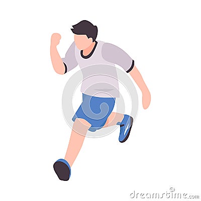 Isometric Running Man Vector Illustration