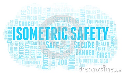 Isometric Safety word cloud. Stock Photo