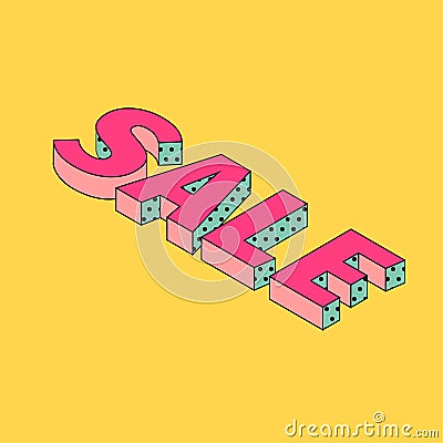 Isometric Sale Text template Vector. Stock Photo