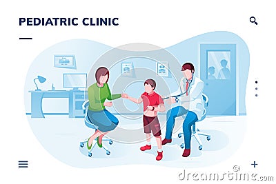 Isometric screen for medical,pediatric application Vector Illustration