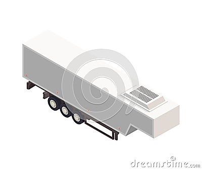 Isometric Semitrailer Icon Vector Illustration