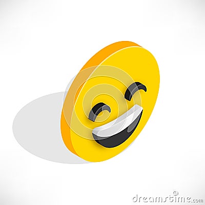 Isometric smile icon Vector Illustration