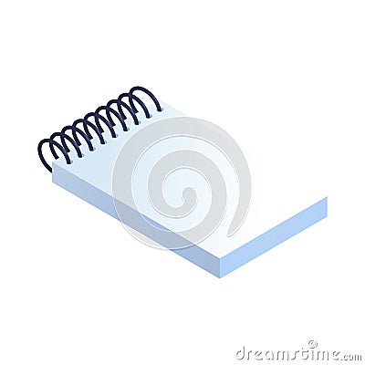 Isometric Spiral Notepad Vector Illustration