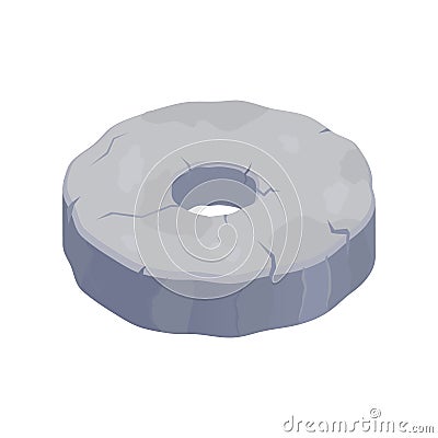 Isometric Stone Wheel Vector Illustration